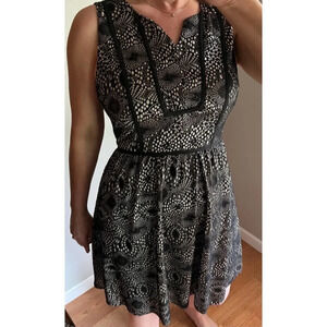 Black and Cream Esley dress with delicate overlay